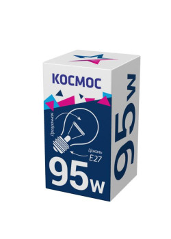 Лампа накаливания 95Вт A50/A55 прозрачная E27 230В КОСМОС LKsmSt55CL95E27v2