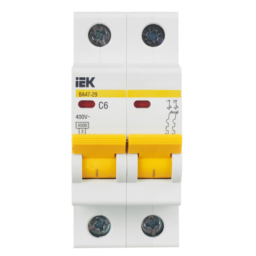 KARAT Автоматический выключатель ВА47-29 2P C 6А 4,5кА IEK
