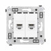 Компьютерная розетка RJ-45 без шторки в стену, кат.6 двойная, Avanti, белое облако Компьютерная розетка RJ-45 без шторки в стену, кат.6 двойная, Avanti, белое облако