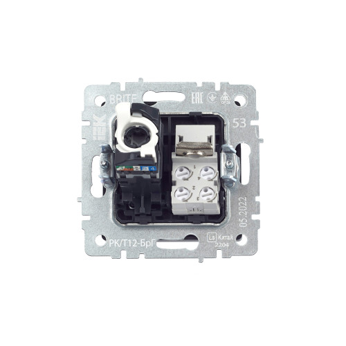 BRITE Розетка двойная RJ11+RJ45 кат.5E РК/Т12-БрГ графит IEK BRITE Розетка двойная RJ11+RJ45 кат.5E РК/Т12-БрГ графит IEK