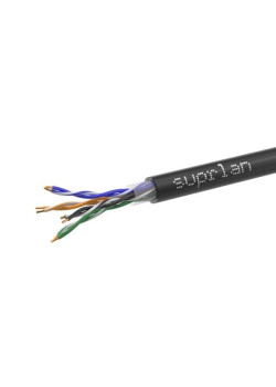 Кабель витая пара U/UTP кат.5E 4х2х24AWG solid CU PE Outdoor Standart черн. (м) SUPRLAN 01-0325-1