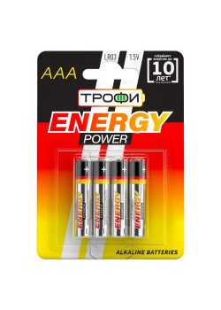 Элемент питания алкалиновый AAA/LR03 4BL (блист.4шт) Трофи C0034915
