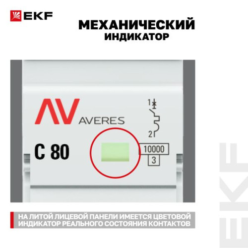 AV-125 1P 80A (C) 10kA EKF AVERES