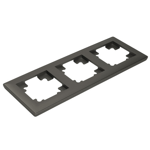 Рамка STEKKER, PFR00-7003-06 3-местная, пластик, серия Катрин, графит Рамка STEKKER, PFR00-7003-06 3-местная, пластик, серия Катрин, графит