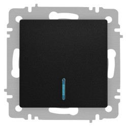 Выключатель Accent 6-102-05 с подсветкой 10А-250В IP20 СУ AL/CU антрацит Intro Б0063475
