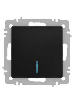 Выключатель Accent 6-102-05 с подсветкой 10А-250В IP20 СУ AL/CU антрацит Intro Б0063475