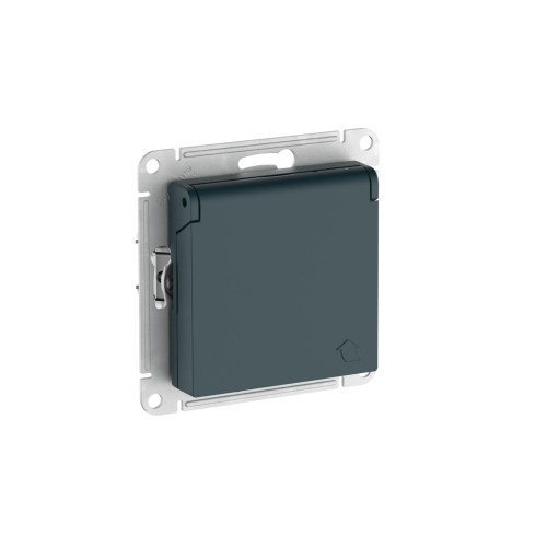 ATLASDESIGN РОЗЕТКА с заземлением со шторками с крышкой,16А,IP20, мех.,быстрозажим. клем., ИЗУМРУД ATLASDESIGN РОЗЕТКА с заземлением со шторками с крышкой,16А,IP20, мех.,быстрозажим. клем., ИЗУМРУД