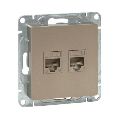 Механизм роз., RJ45 - 2шт, (cat5), шамп., Эпика EKF