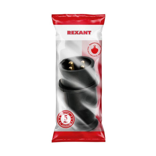 Вилка переносная влагозащ. 3P+PE 32А IP44 каучук черн. Rexant 111-006 Вилка переносная влагозащ. 3P+PE 32А IP44 каучук черн. Rexant 111-006