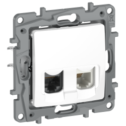 IEKETIKA Розетка двойная RJ11+RJ45 кат.5E UTP 6722521 белый IEK
