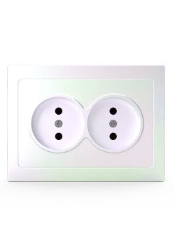 Розетка 2-м СП Pixel 16А IP20 без заземл. в сборе перламутр. TOKOV ELECTRIC TKE-PX-R2F-C04