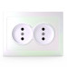 Розетка 2-м СП Pixel 16А IP20 без заземл. в сборе перламутр. TOKOV ELECTRIC TKE-PX-R2F-C04