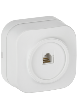 GLORY Розетка для открытой установки компьютерная RJ45 кат.5E РК10-ХБм белый матовый IEK