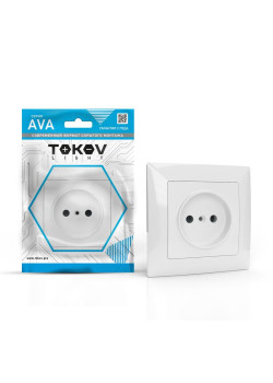 Розетка 1-м СП AVA 16А IP20 без заземл. без защ. шторок в сборе бел. TOKOV LIGHT TKL-AV-R1F-C01