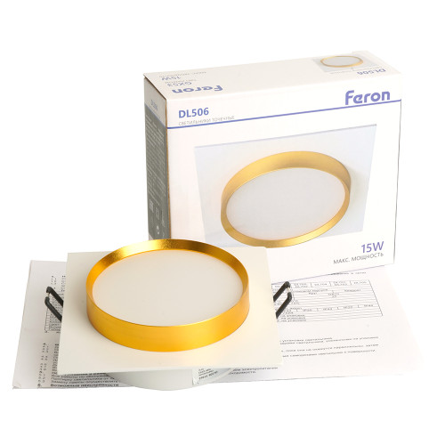 Светильник встраиваемый Feron DL506 потолочный GX53 белый + золото квадрат