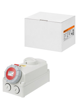 Розетка настенная, с выключателем и блокировкой IP67 63А 3Р+РЕ 380В TDM