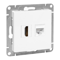 Механизм роз. HDMI+RJ45 (cat5), бел. Эпика EKF