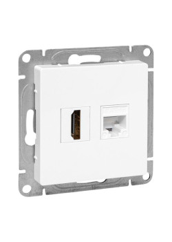 Механизм роз. HDMI+RJ45 (cat5), бел. Эпика EKF