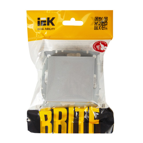 BRITE Выключатель 1-клавишный проходной 10А ВС10-1-6-БрА алюминий IEK BRITE Выключатель 1-клавишный проходной 10А ВС10-1-6-БрА алюминий IEK