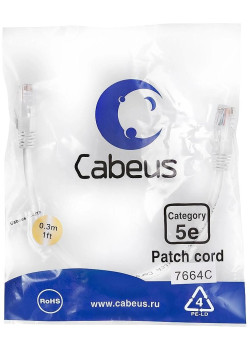 Cabeus PC-UTP-RJ45-CAT.5E-0.3M-WH