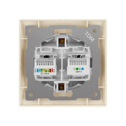 Розетка телефонная RJ11 + компьютерная RJ45 сл. кость Розетка телефонная RJ11 + компьютерная RJ45 сл. кость