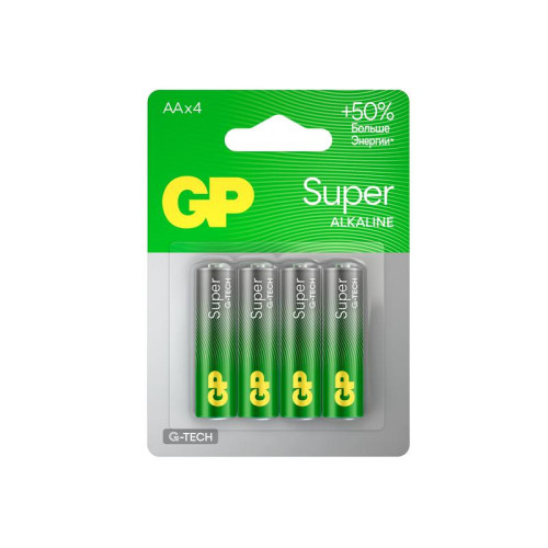 Элемент питания алкалиновый AA/LR6 1.5В Super Alkaline G-Tech (блист.4шт) GP 1222