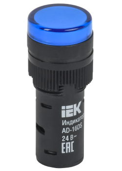 Лампа AD16DS(LED)матрица d=16мм синий 24В AC/DC IEK