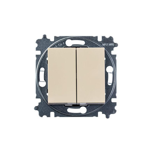 Переключатель 2-кл. СП Levit IP20 сл. кость/бел. ABB 2CHH595245A6017