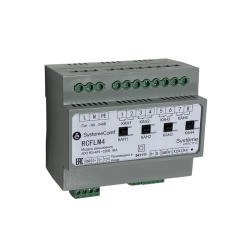 Модуль управления освещением SystemeComf, 4 ВКЛ/ВЫКЛ группы 4DO/⏦230В20А 4DI RS-485 Modbus ⏦230В
