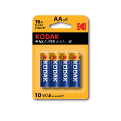 Элемент питания алкалиновый AA/LR6 1.5В MAX SUPER Alkaline (блист.4шт) KODAK Б0005120