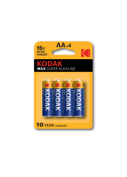 Элемент питания алкалиновый AA/LR6 1.5В MAX SUPER Alkaline (блист.4шт) KODAK Б0005120