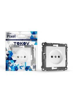 Розетка 1-м СП Pixel 16А IP20 без заземл. защ. шторки механизм бел. TOKOV ELECTRIC TKE-PX-R1SF-C01