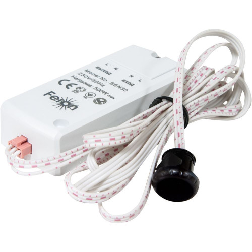 Датчик движения 230V 500W 5-8см 30° белый  с 1.5м кабелем SEN30