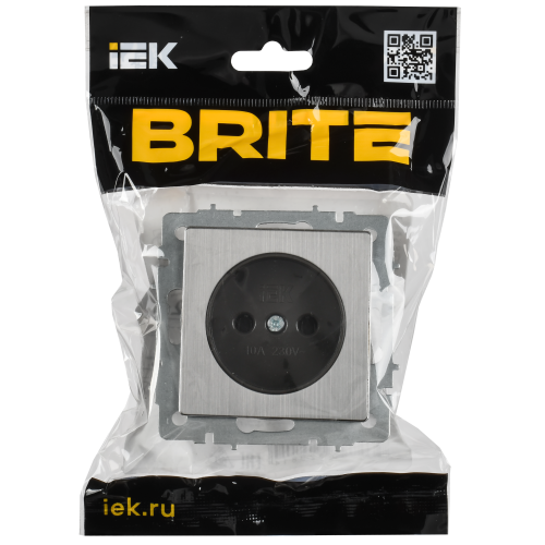 BRITE Розетка 1-местная без заземления без защитных шторок 10А РС10-1-0-БрГН металл хром/никель IEK BRITE Розетка 1-местная без заземления без защитных шторок 10А РС10-1-0-БрГН металл хром/никель IEK