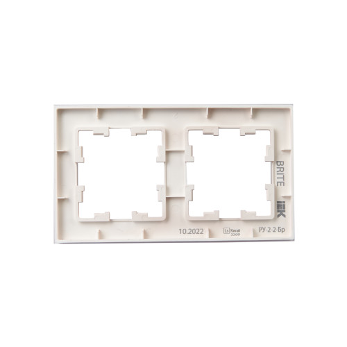 BRITE Рамка 2-местная РУ-2-2-Бр стекло розовый матовый IEK