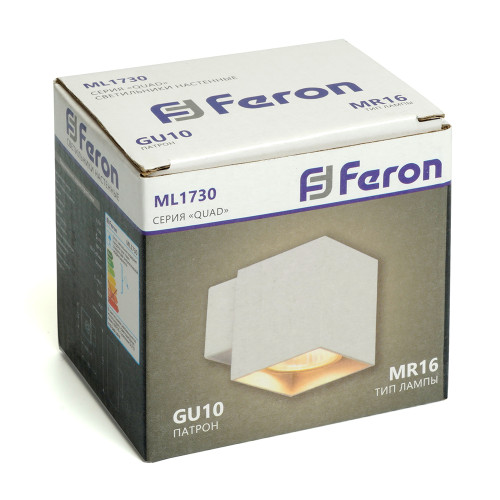 Светильник настенный Feron ML1730 QUAD MR16 35W, 230V, GU10, белый IP20 Светильник настенный Feron ML1730 QUAD MR16 35W, 230V, GU10, белый IP20