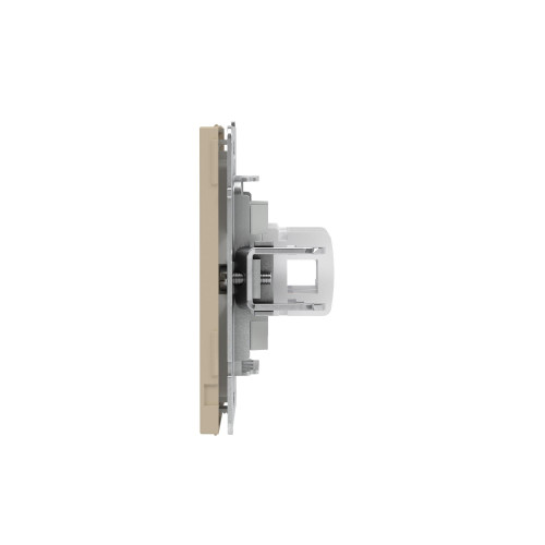Компьютерная розетка RJ-45 без шторки, кат.5е двойная, KANT, ванильный марципан Компьютерная розетка RJ-45 без шторки, кат.5е двойная, KANT, ванильный марципан