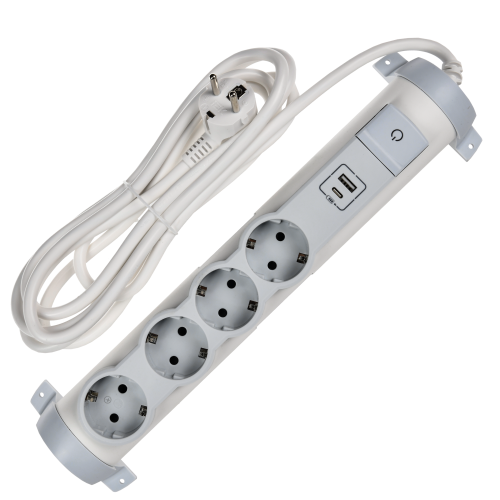 COMFORT Удлинитель У04К 4 места 2P+PE 3м 3х1,5мм2 16А USB A+C 20Вт белый IEK COMFORT Удлинитель У04К 4 места 2P+PE 3м 3х1,5мм2 16А USB A+C 20Вт белый IEK