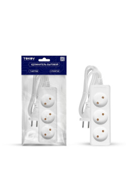 Удлинитель 3х7м без заземл. 16А 2х1 TOKOV ELECTRIC TKE-C01-BU3-7-1