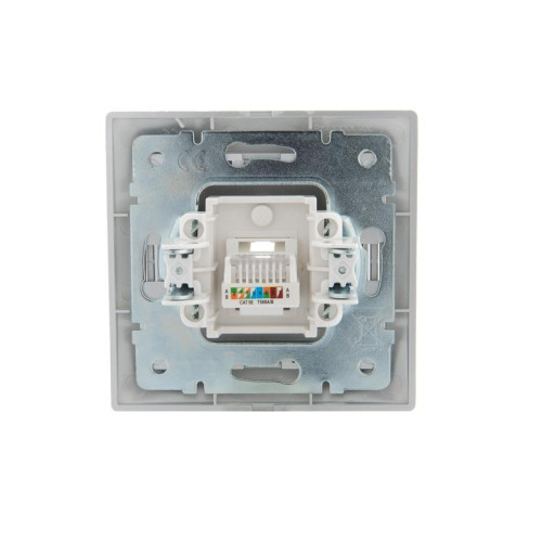 Розетка компьютерная 1-м СП Mira RJ45 сер. метал. LEZARD 701-1010-139 Розетка компьютерная 1-м СП Mira RJ45 сер. метал. LEZARD 701-1010-139
