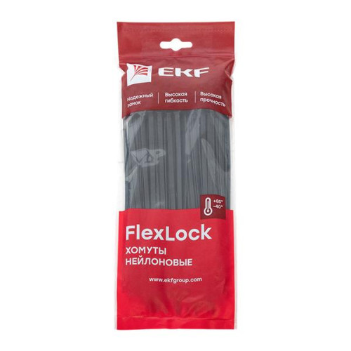 Хомут P6.6 стандартный (ч), 4.8x200 (100шт) FlexLock Хомут P6.6 стандартный (ч), 4.8x200 (100шт) FlexLock