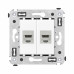 Компьютерная розетка RJ-45 без шторки в стену, кат.6 двойная экранированная, Avanti, белое облако Компьютерная розетка RJ-45 без шторки в стену, кат.6 двойная экранированная, Avanti, белое облако