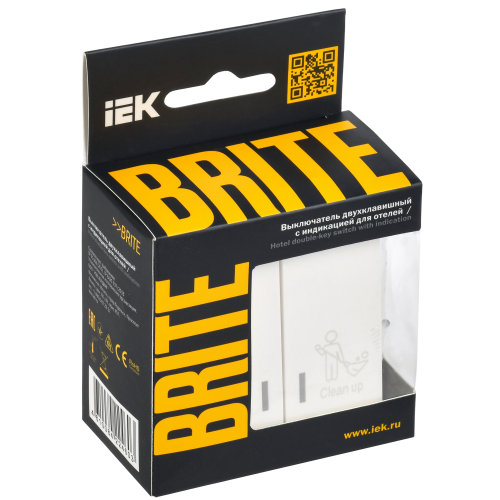 BRITE Выключатель 2-клавишный с индикацией для отелей 10А ВС10-2-9-БрЖ жемчуг IEK BRITE Выключатель 2-клавишный с индикацией для отелей 10А ВС10-2-9-БрЖ жемчуг IEK