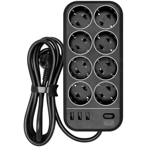 Сетевой фильтр Powercom SP-08 USB03AB 1.8м 1.8м (8 розеток) черный (коробка) Сетевой фильтр Powercom SP-08 USB03AB 1.8м 1.8м (8 розеток) черный (коробка)
