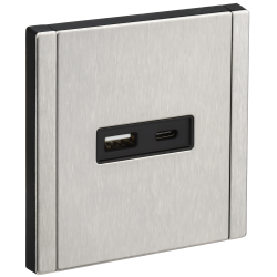 FORTE&PIANO Розетка USB A+C 3,1А FP750M металл никель IEK