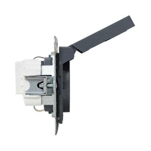 Механизм роз., 16А, IP44, с.з., с.ш., c крышкой, графит., Эпика EKF Механизм роз., 16А, IP44, с.з., с.ш., c крышкой, графит., Эпика EKF