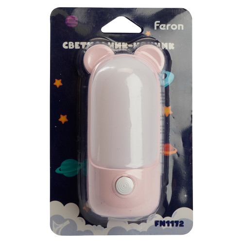 Светильник ночник Feron FN1172 0,8W 220V, розовый Светильник ночник Feron FN1172 0,8W 220V, розовый