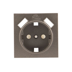 Валенсия лиц. панель розетки 1-местной с/з 16А графит с защ. штор. с 2 USB 2,1А EKF