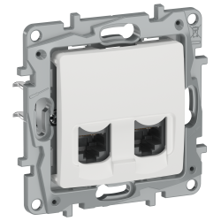 IEKETIKA Розетка компьютерная двойная RJ45 категория 5Е UTP 6710551 молочный IEK