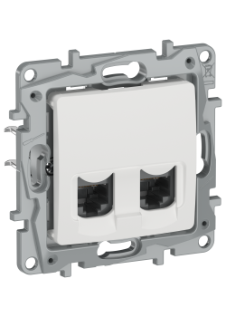 IEKETIKA Розетка компьютерная двойная RJ45 категория 5Е UTP 6710551 молочный IEK